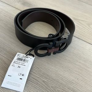 Men’s Salvatore Ferragamo Double-Gancini Buckle Belt